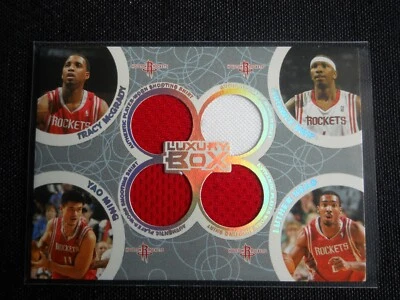 2005-06 Topps Luxury Box Yao Ming Tracy McGrady Swift Head Quad Jersey #140/193 - Image 1 of 2