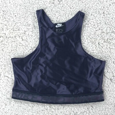 Camiseta sin mangas recortada Nike Pro para mujer mediana púrpura malla espalda gimnasio entrenamiento calce Foto 1 de 4