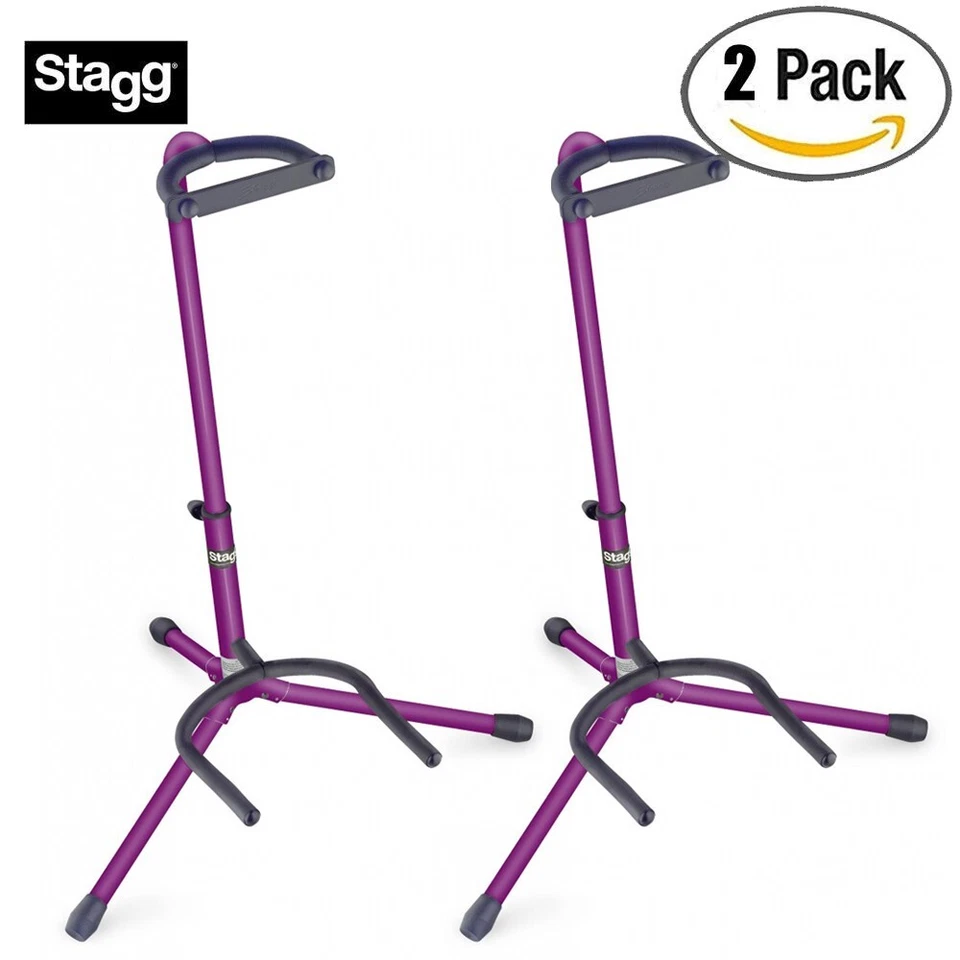 PACK de 2 Stagg SG-A100PP Trípode Soporte de Guitarra Ajustable - Púrpura Foto 1 de 1