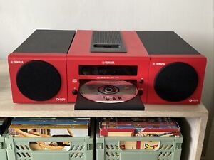 YAMAHA CRX-040 Red Micro Component System CD USB iPod DAB FM Aux NS-BP80 Speaker