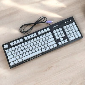 Compaq 5187-2154 PS/2 Keyboard Model 5107 Black & Grey Vintage Tested Works - Picture 1 of 14
