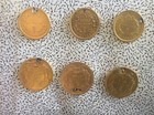 Lot 6 pièces d'or un dollar pièces d'or toutes avec trou