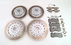 Maserati Levante S Trofeo front rear brake pads & dimpled rotors - Picture 1 of 15