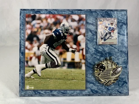 Vintage Dallas Cowboys Emmitt Smith #22 Wall Plaque w/ ProSet Power Card Cover