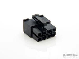 PC 8-pin PCI-E / 8-pin Modular Connector Housing Female - BLACK [1pc] - Picture 1 of 2