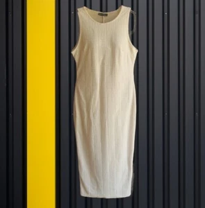 SHEIN Womens Sheath Maxi Dress Sleeveless Side Zip Ivory Size L - Picture 1 of 10