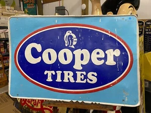 Original Vintage Cooper Tires Sign 45" x 29" GAS OIL AUTO - Picture 1 of 12