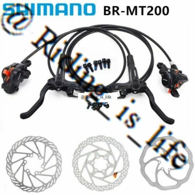 NEW SHIMANO MT200 MTB Hydraulic Disc Brake Set Front&Rear 2xRT56/2xCenterline - Image 1 of 4