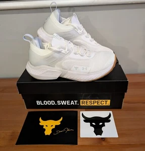 Under Armour 'Project Rock 5' Men's Training Shoes Size UK 8 - White - Picture 1 of 6