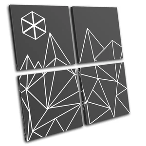 Geometric Mountain Scape Abstract MULTI CANVAS WALL ART Picture Print VA - Picture 1 of 1