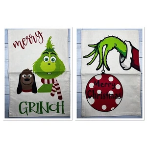 2 Garden Flags The Grinch That Stole Christmas Merry - 12”x 18” Dbl Sided NWOT - Picture 1 of 7