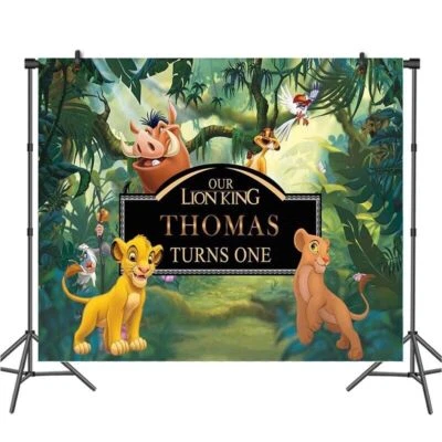 Personalize Lion King Backdrop Simba Birthday Party Photo Background Banner Prop - Image 1 of 4