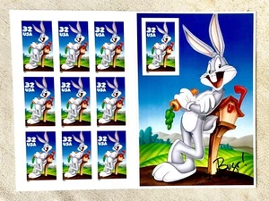 1997 BUGS BUNNY MNH Pane 10 x 32¢ USA Postage Stamps #3137 Looney Tunes Cartoons - Picture 1 of 3