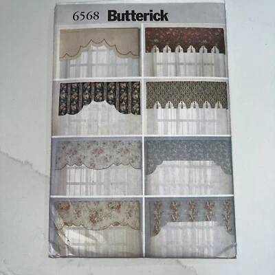 Butterick Sewing Pattern 6568 Valance Valances Window Treatment Home Decor Uncut - Image 1 of 4