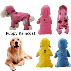 Dog Raincoat Puppy Rain Coat Four Legs Clothes Pet Dog Clothes Pet Cat Jacket UK