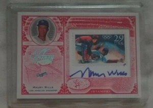 2005 Leaf Century Collection Stamps Olympics Signatures 30/92 Maury Wills Auto - Picture 1 of 2