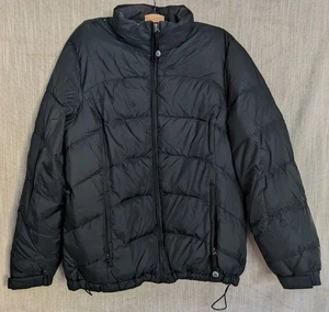 LL Bean Damen Daunen gefütterte Jacke schwarz durchgehender Reißverschluss Basic Freizeit Gans - Bild 1 von 14