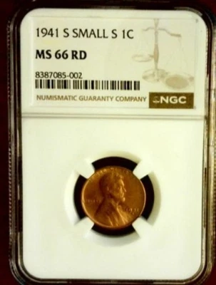 1941 S VAM - S SMALL S - NGC MS66RD - Top Pop with NGC!  Only 4 Known! - RARE! - Image 1 of 2