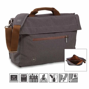 Wenger SunScraper 15,6" Laptop FlapowerCase Umhängetasche grau - Bild 1 von 12