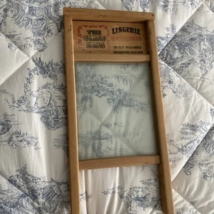 Vintage The Glass King Lingerie #863 Ribbed Glass & Wood National Washboard Co. - Picture 1 of 3