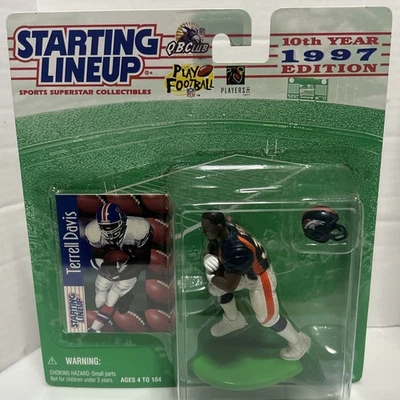 Terrell Davis Denver Broncos #30 1997 alineación inicial de novato como nuevo en tarjeta sellada Foto 1 de 4