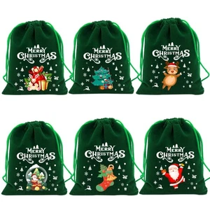 Pleuche Christmas Gift Bags Xmas Gift Wrapping Bag New Year Party - Picture 1 of 20