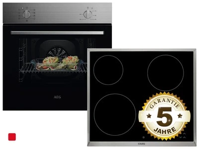 AEG AB01B Set Backofen NBU5A10CM + Glaskeramikkochfeld HK624000XB - Bild 1 von 4