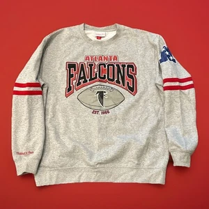 NFL Atlanta Falcons Mitchell & Ness 2 Sided Crew Neck Sweatshirt Adult Unisex XL - Picture 1 of 9