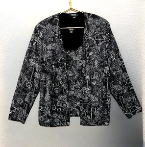 Dressbarn Collection Jacket Tank Set Slinky Sz 22 W Sparkle 2pc Top Sophisticate - Picture 1 of 16