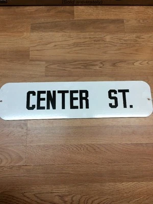 Vintage Center ST White metal Enamel Sign Foto 1 de 4