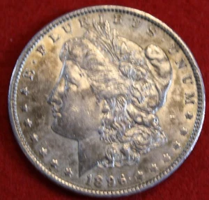 Moneda de alta calidad 90 % plata dólar Morgan Liberty 1896-P MG518 B1 - Imagen 1 de 2
