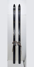Vintage Pair of Head 360 Skis with LOOK Nevada Bindings Leather Straps Downhill