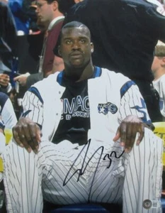 Foto autografiada de baloncesto 11x14 de Shaquille O'Neal HOF Orlando Magic Beckett - Imagen 1 de 3