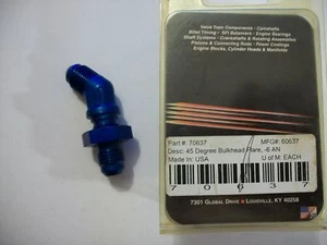 PBM PERFORMANCE PRODUCTS, P/N 70637, 45 DEGREE BULKHEAD FLARE FITTING, -6 AN USA - Picture 1 of 5