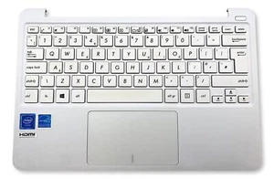 Asus E200 E200H E200HA Palmrest Top UK Keyboard White 13NL0073AP0401 - Bild 1 von 2