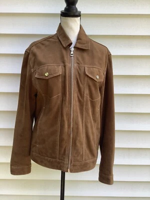 Chaqueta forrada de gamuza sintética marrón tostado talla pequeña de Zara para mujer. - Cremallera completa. Foto 1 de 4