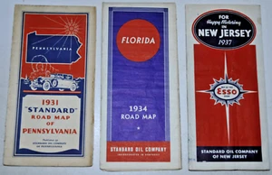 drei Standard Oil 1930er Straßenkarten für Pennsylvania, New Jersey, Florida - Bild 1 von 3