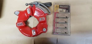 RIDGID UNIVERSAL PIPE THREADER DIE HEAD W/ NEW 1/2 + 3/4" DIES - REFURBISHED - Picture 1 of 9