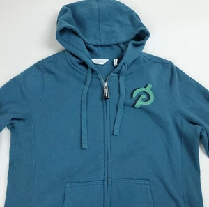 Small Peloton Womens Dark Teal Zip Hoodie Full Zip Floral - Picture 1 of 6