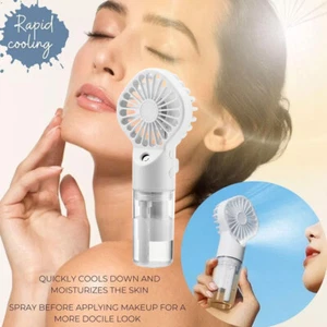 Handheld Mist Fan With Water Humidifier Cooler Rechargeable Mini Hand Spray Fans - Picture 1 of 19
