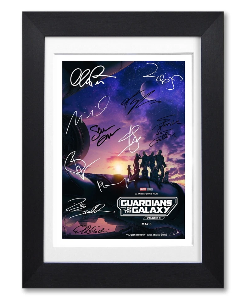 GUARDIANS OF THE GALAXY VOLUME 3 CAST SIGNED POSTER PRINT PHOTO AUTOGRAPH GIFT - Image 1 of 1