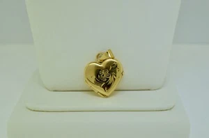 Vintage 14K Yellow Gold Heart Locket Pendant - Picture 1 of 7