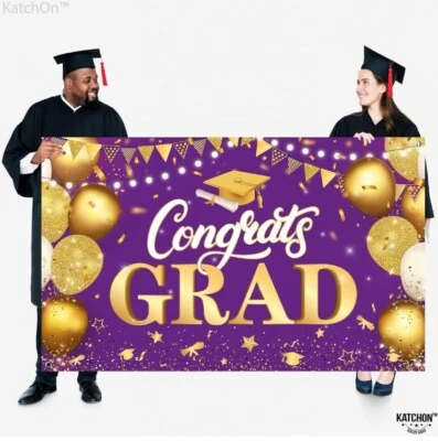 "Congrats Grad" 3x5 Ft Banner/Backdrop - Image 1 of 4