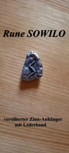 Runa SOWILO Colgante Amuleto Estaño Plateado Vikingo Futarco Luz Interior - Imagen 1 de 1