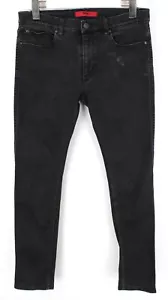 Hugo Boss Jeans Para Hombre W29/L32 Slim Fit Efecto De Desgaste En Denim Negro - Imagen 1 de 11