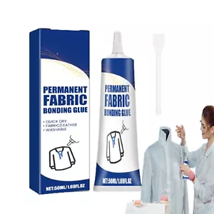 50ml Fabric Glue Cloth Glue Waterproof Permanent Clear Washable Clothing Glue - Picture 1 of 12