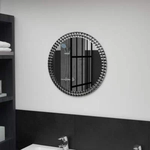 Round Wall Mirror Bathroom Bedroom Makeup Vanity Mirrors Acrylic Crystal Rim - Picture 1 of 5