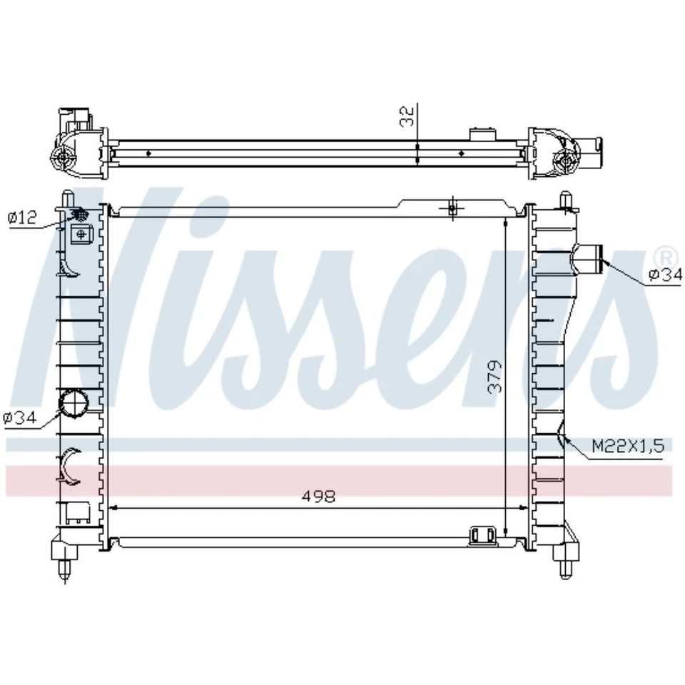 Refrigerador Motor Del Coche Nissens para Opel Ascona C 81_ 86_ 87_ 88_ J82 - Imagen 1 de 1