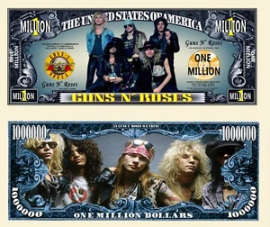 GUNS N' ROSES BILLET MILLION DOLLAR ! AXL SLASH DUFF Appetit HARD ROCK METAL GNR - Foto 1 di 1