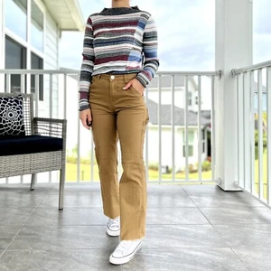 Maglione pullover Nic+Zoe nuovo con etichetta asimmetrico offset a righe maglia leggera taglia S - Foto 1 di 13